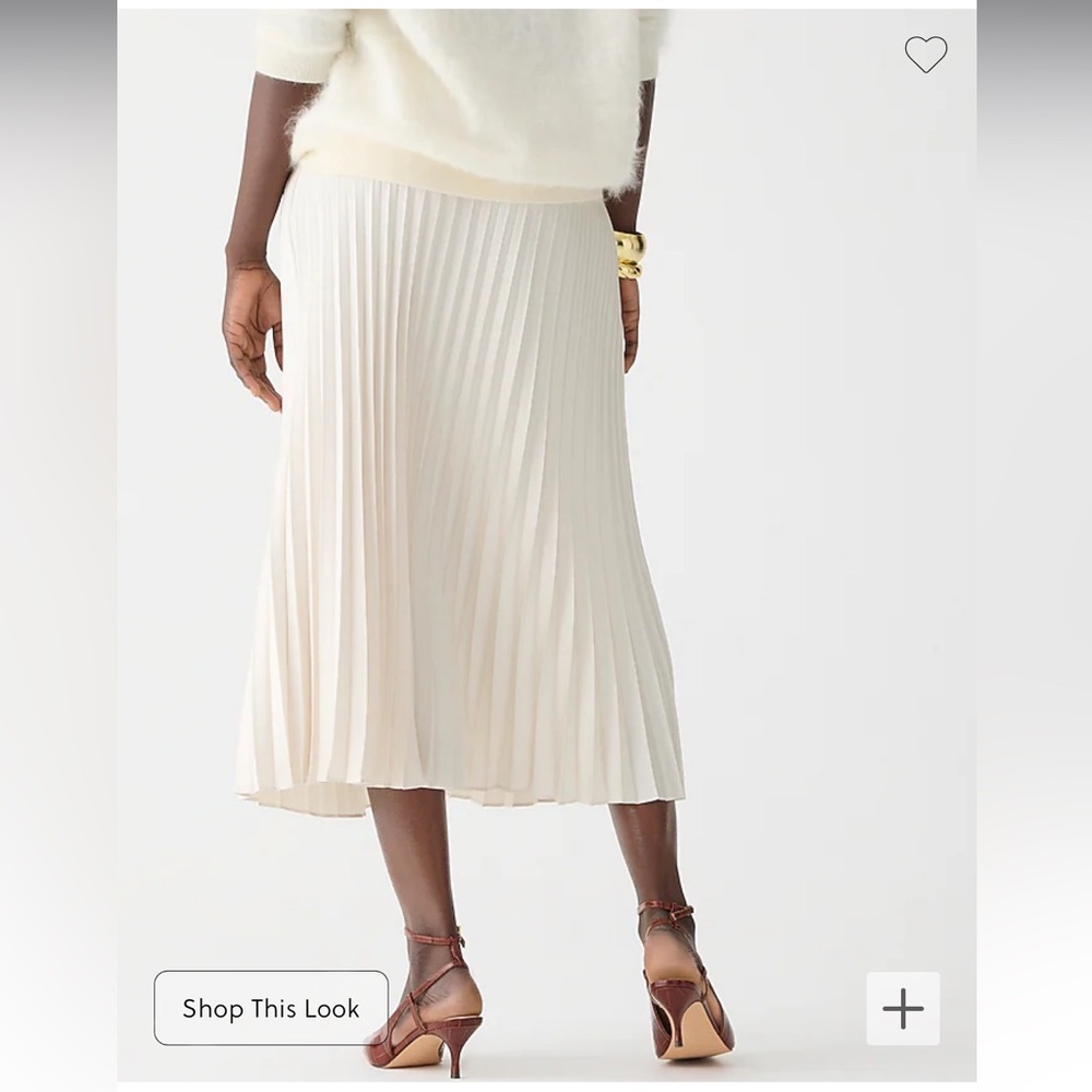 Pleated pull on midi skirt